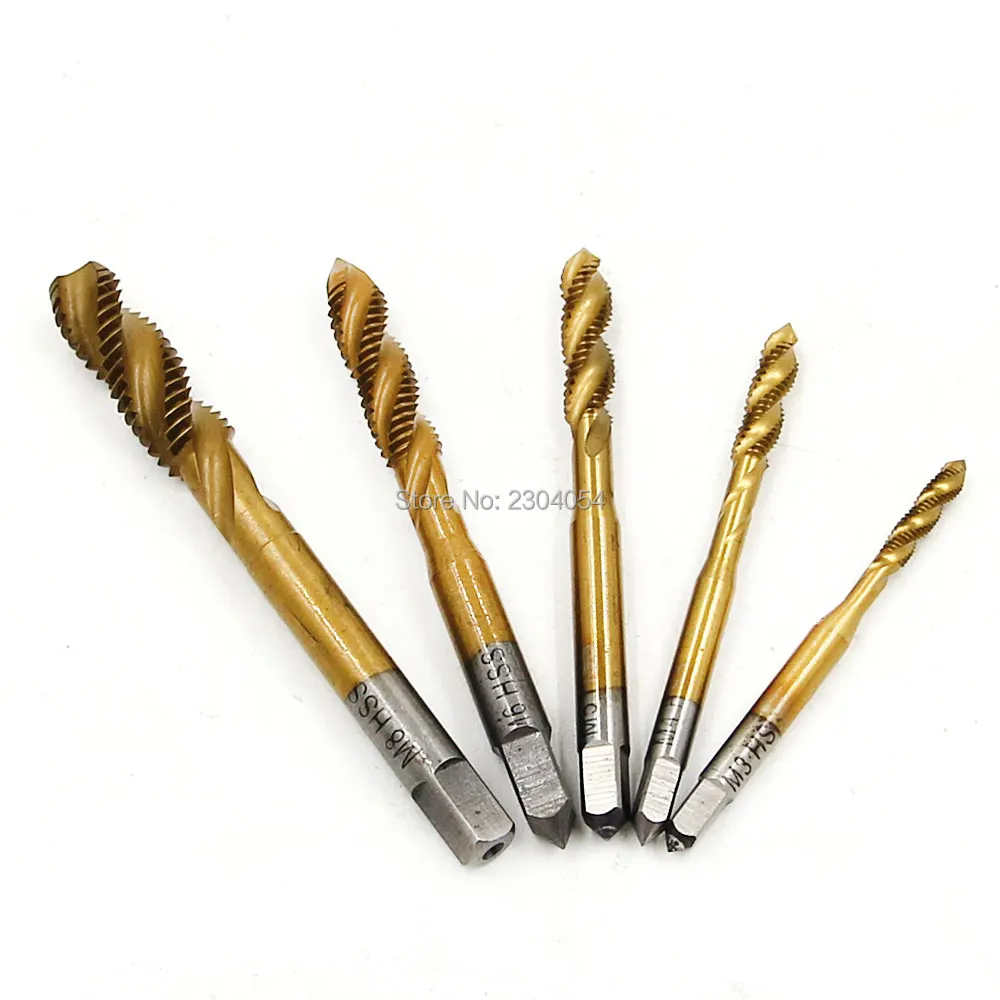 Спиральный Метчик с правой резьбой 5 шт./компл. HSS 4341 ручной M3 M4 M5 M6 M8 шагом 0 1 25 мм