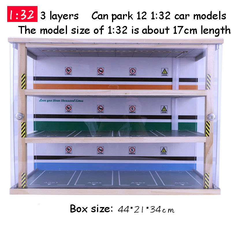 1: 64 1:43 1:32 шкала 2/3 слоев деревянная игрушечная Автостоянка сцены витрина с легкой модели автомобиля подземный ящик для хранения гаража