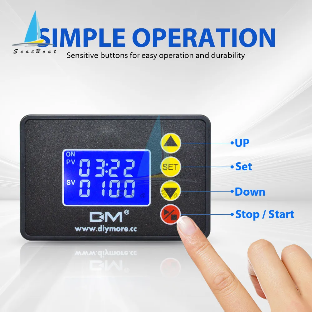 

AC 110-220V DC 12V 24V 1.37'' LCD Display Microcomputer Time Controller Delay Relay Module Digital Cycle Timer Relay Switch