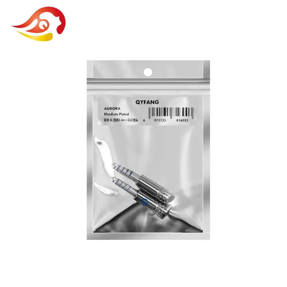 QYFANG Aurora 4.4mm 5 Pole Rhodium Plated Beryllium Copper Earphone Plug Headset Audio Jack Wire Connector Blue Metal Adapter |
