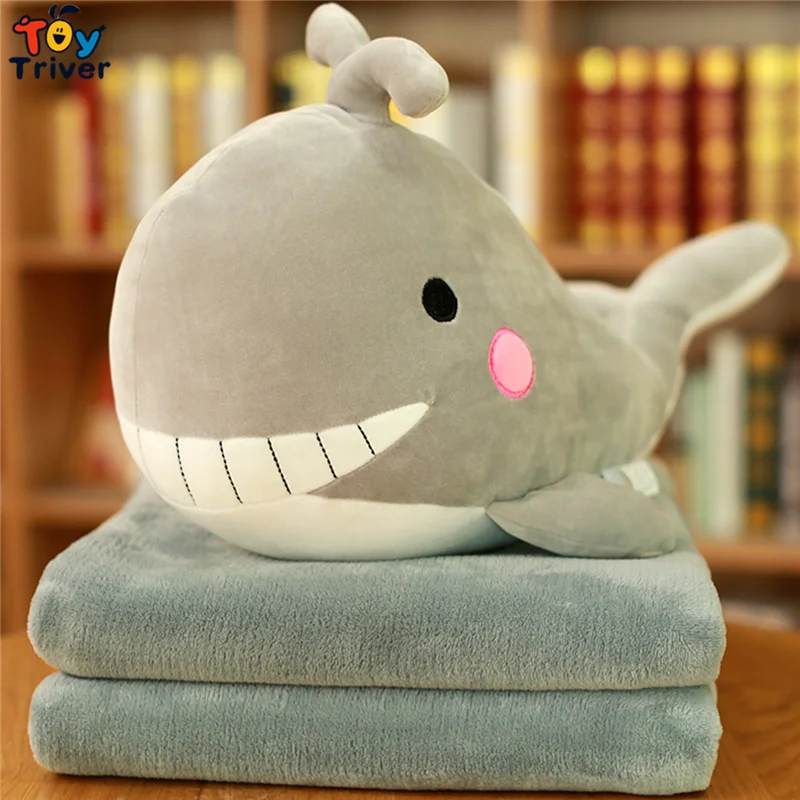 Kawaii КИТ Плюшевая Игрушка Рыба Triver чучело океанское животное кукла одеяло ковер