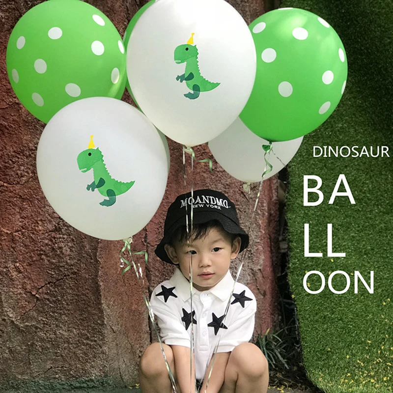 

10Pcs/SET 12 Inch Kids Green Dinosaur Balloon Confetti Ballons Birthday Party Decor