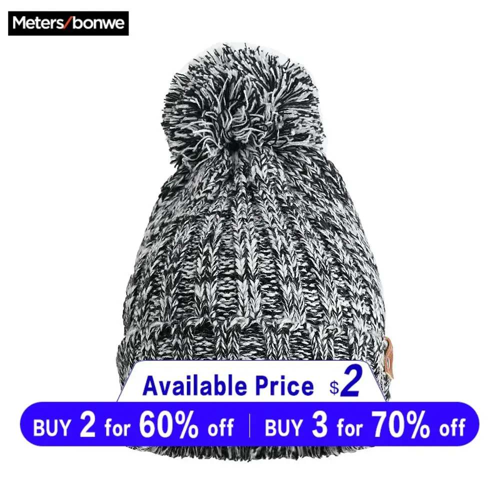 Metersbonwe зимние женские шапки с помпоном женская модная вязаная шапка одноцветная