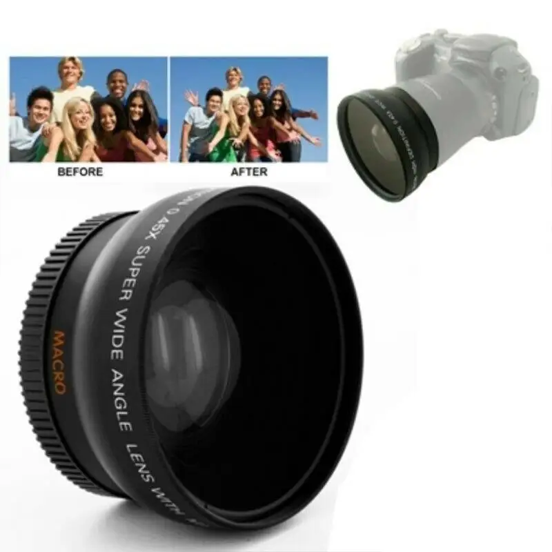 52 мм 0.45x Широкоугольный объектив макро для камеры NIKON D50 D60 D70S D3000 D3100 D3200 D300S D70 D90