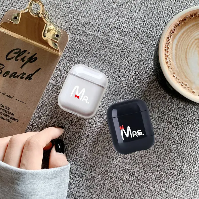 Роскошный чехол для наушников Apple airpods Mr Mrs с функцией Bluetooth Airpods жесткие