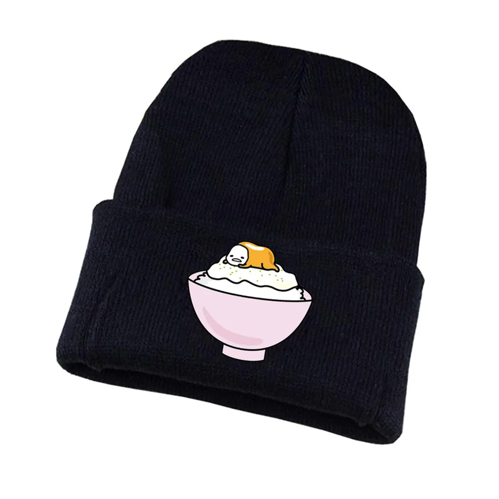 04 Аниме Gudetama вязаная шапка для косплея унисекс принт Для Взрослых Повседневная хлопковая шапка для подростков зимняя вязаная шапочка - Цвет: 04