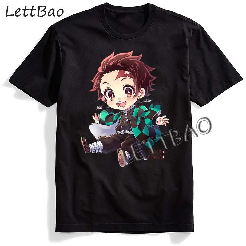 

Демон убийца Симпатичная хлопковая Футболка с принтом из мультфильма; Для мужчин Kimetsu без Yaiba Футболка Топ из полиэстера больших размеров с ...