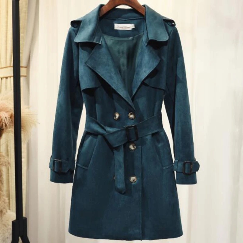 Осенняя новинка Женская ветровка 2019 Корейская версия длинная модная Британская