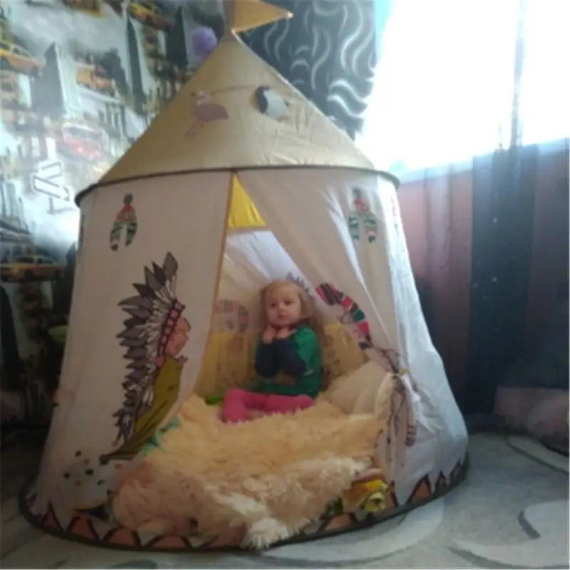 

Детская палатка, портативный Домик принцессы, замок, 123x116 см, детский вигвам, игровая палатка, 63HE