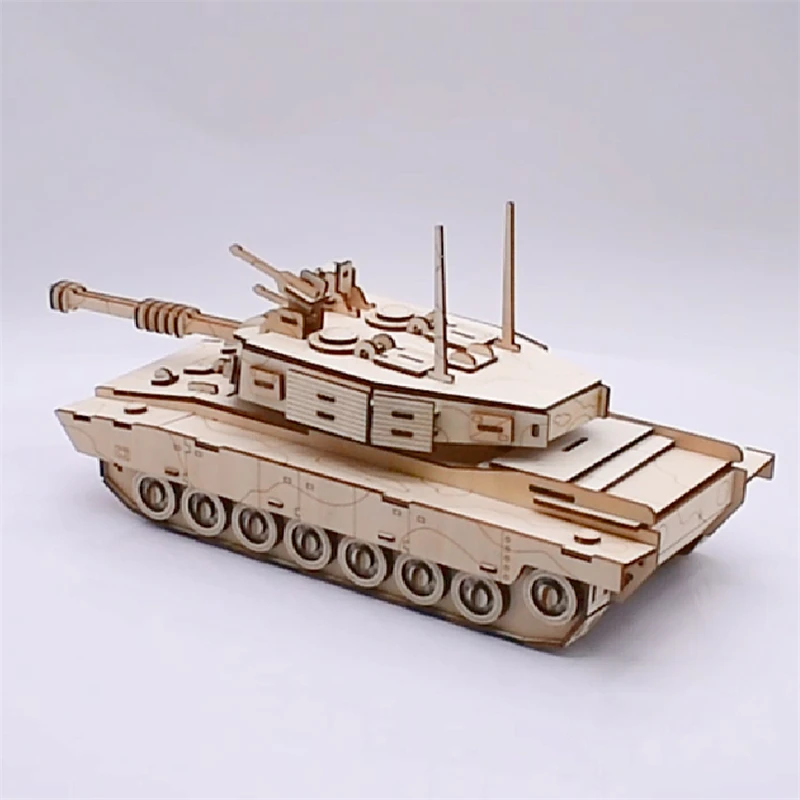 

M1 Main Battle Tank 3d Wooden Birthday Gifts DIY Toys Assembly Building Model Puzzles for Kids Adults Interactive Game