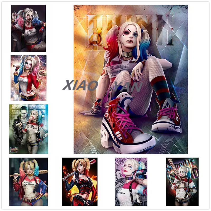 

Diamond Embroidery Quinn Suicide & Joker 5D DIY Diamond Painting Cross Stitch Diamond Mosaic Kit Needlework Home Art