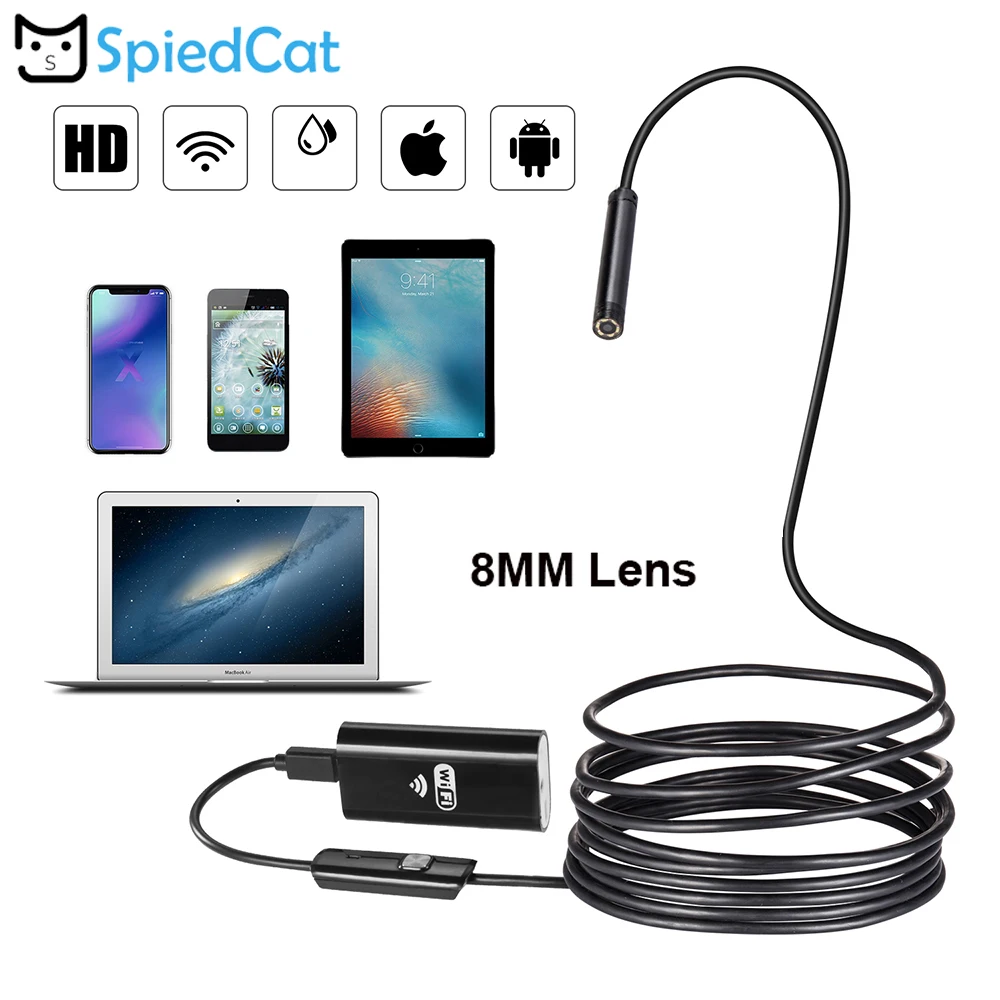 Камер Мгновенной Печати Mini 8 мм объектив 2 м мягкий кабель беспроводной эндоскоп с