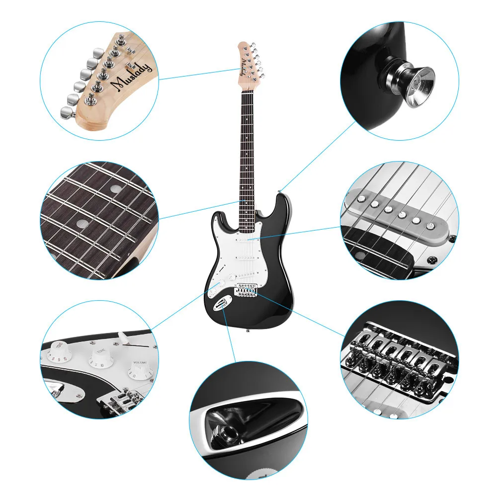 21 bünde 6 saiten e gitarre massivholz paulownia körper ahorn hals mit lautsprecher notwendig gitarre teile zubehör free global shipp