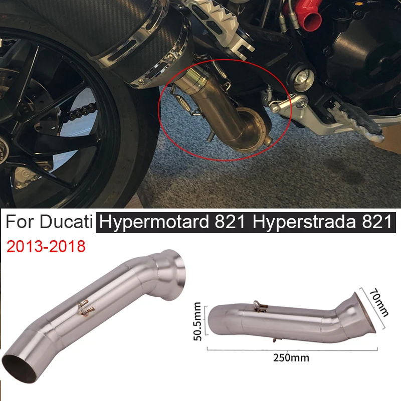 

Слипоны для DUCATI Hypermotard 821 2013-2018 Hyperstrada 821 модифицированное соединение для выхлопной трубы мотоцикла среднее соединение 51 мм
