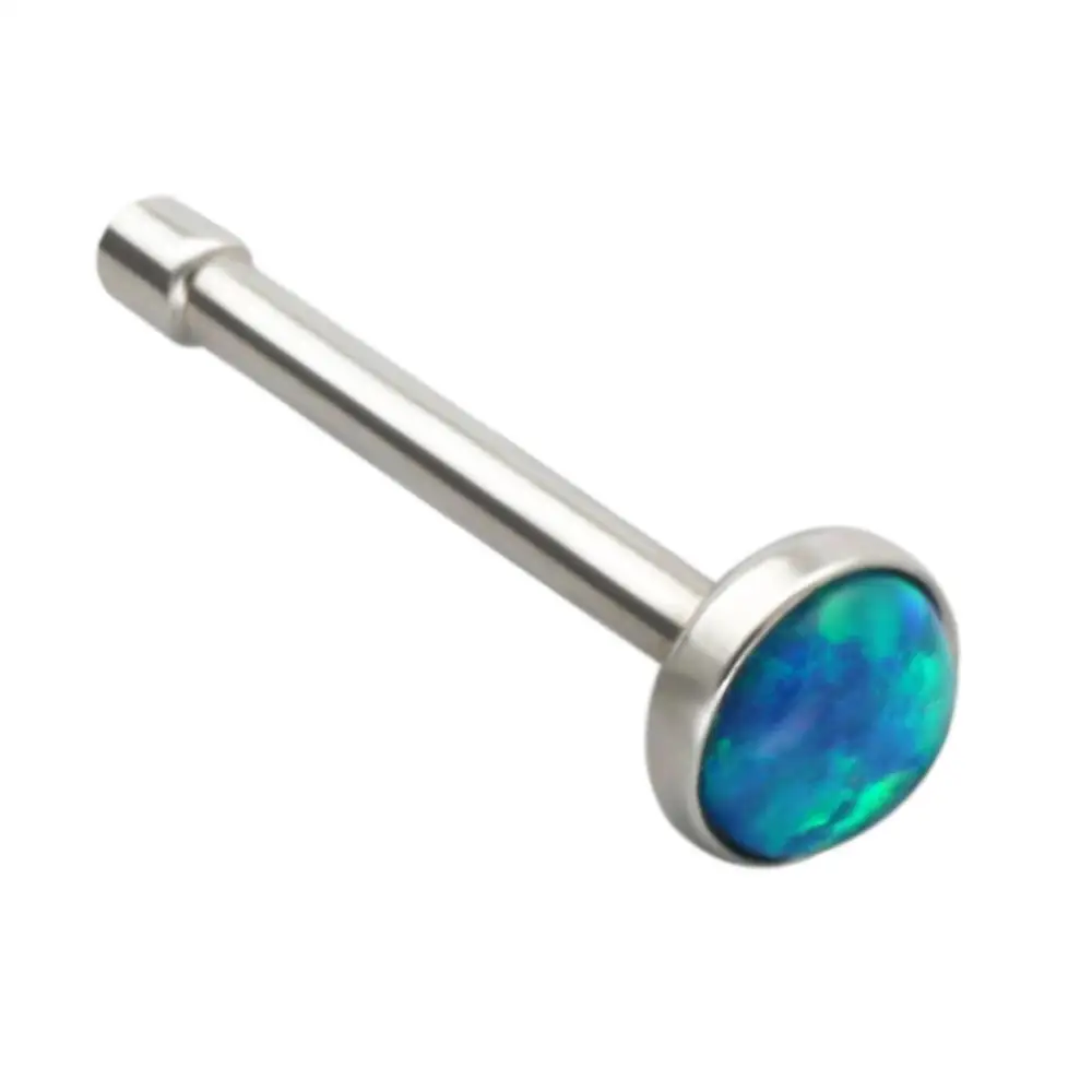 

JHJT модное кольцо для носа из нержавеющей стали 20 г шпильки для ноздрей кости опал Прямая Форма Штанга пирсинг для носа ювелирные изделия для...