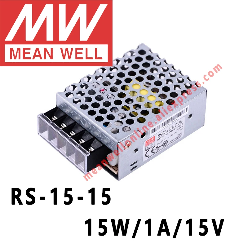 Mean Well RS 15 AC/DC W/1A/15 V Одиночный выход импульсный источник питания meanwell интернет