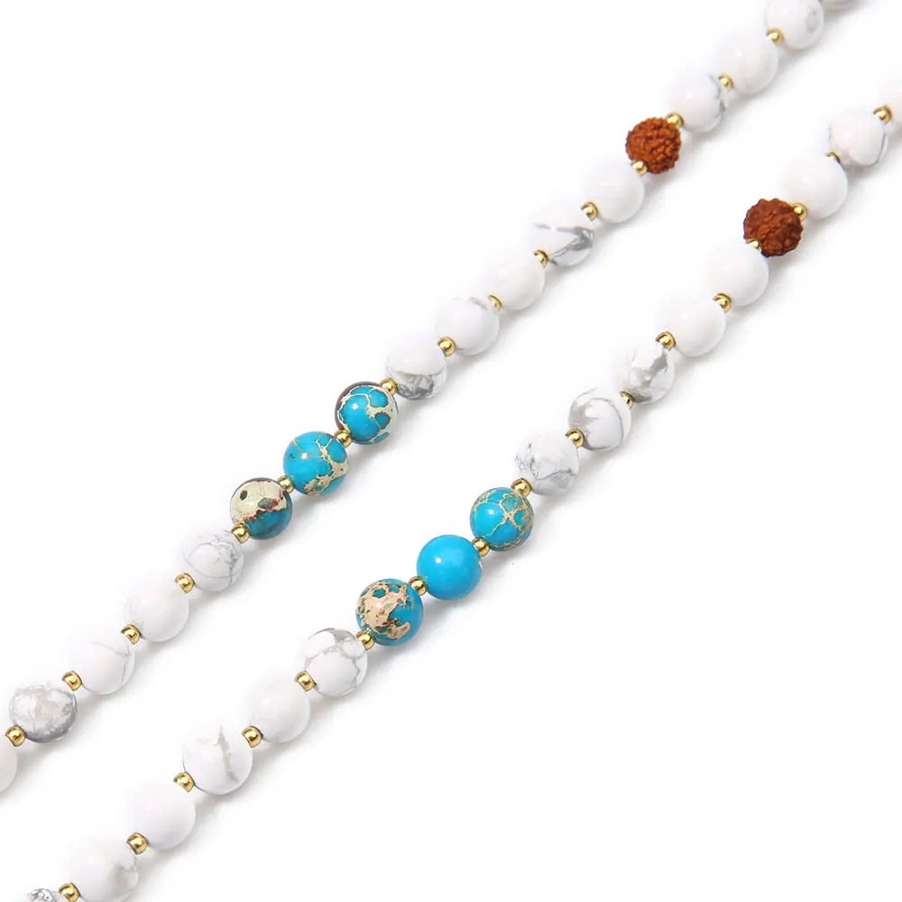 6 мм натуральный белый камень Императорский желтый ручная работа бисер кисточка