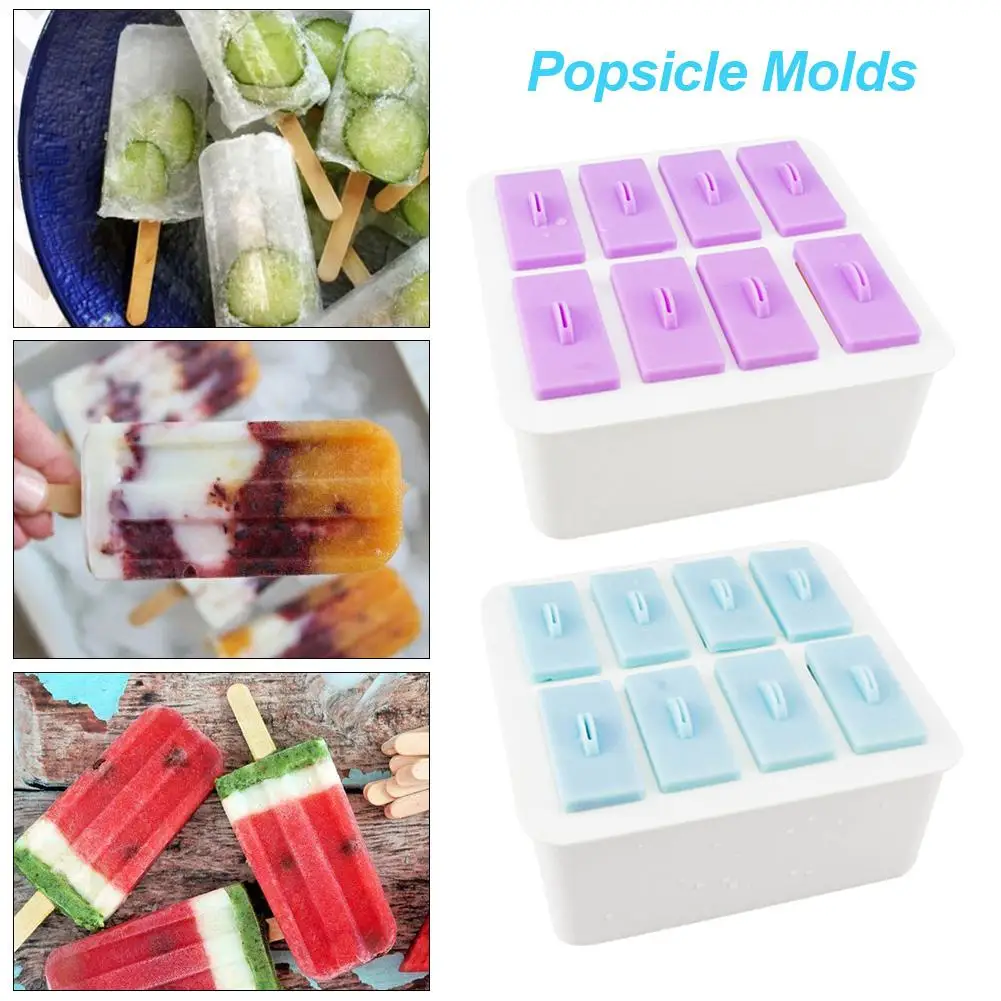 8 формочек для мороженого из пищевого силикона формы сделай сам С Деревянными