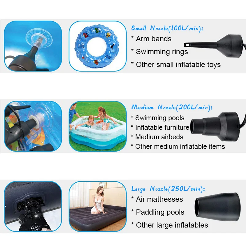 12V автомобильный Электрический насос электрический воздушный надувной с 3