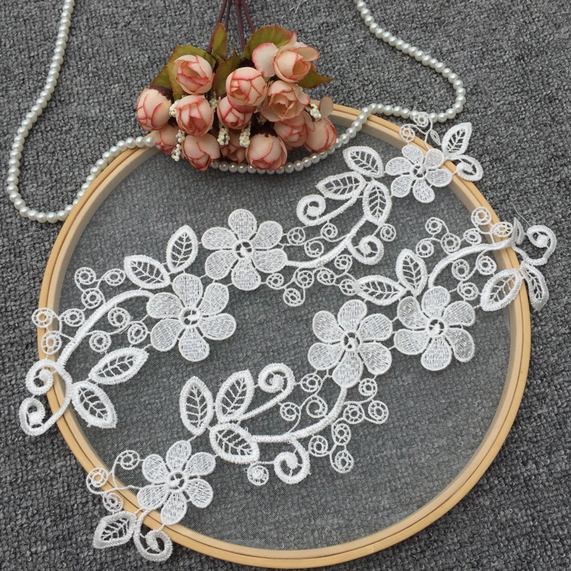 4Pcs/Set Vintage Black Flower Embroidery Lace Appliqued Fabric Jacquard Ribbon Sewing Trims Patch Scrapbooking | Дом и сад