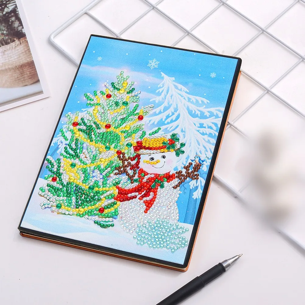

5D DIY Christmas Diamond Painting A5 Notebook 50 Pages Sketch-Book Notebook Diamond Embroidery Craft Gift Diamond Diary Painting