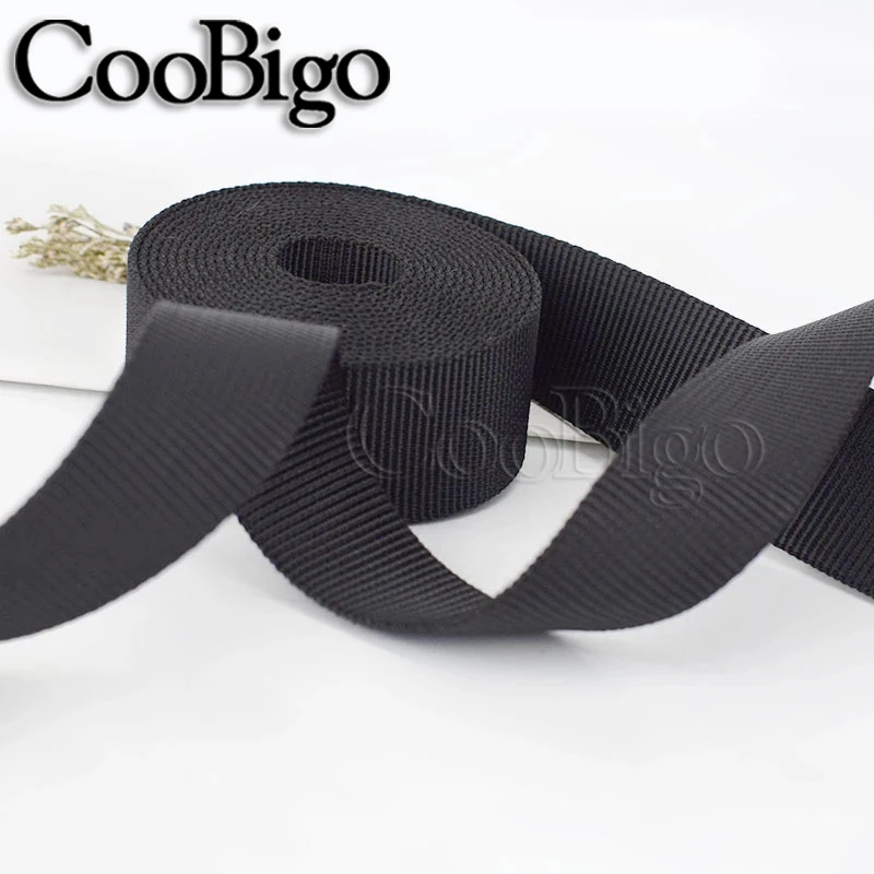 5 Yard Webbing Ribbon Strap Band Tape for DIY Bag Belt Pet Collar Craft Sewing Accessories 10/15/20/25/30/38/50mm Black | Дом и сад