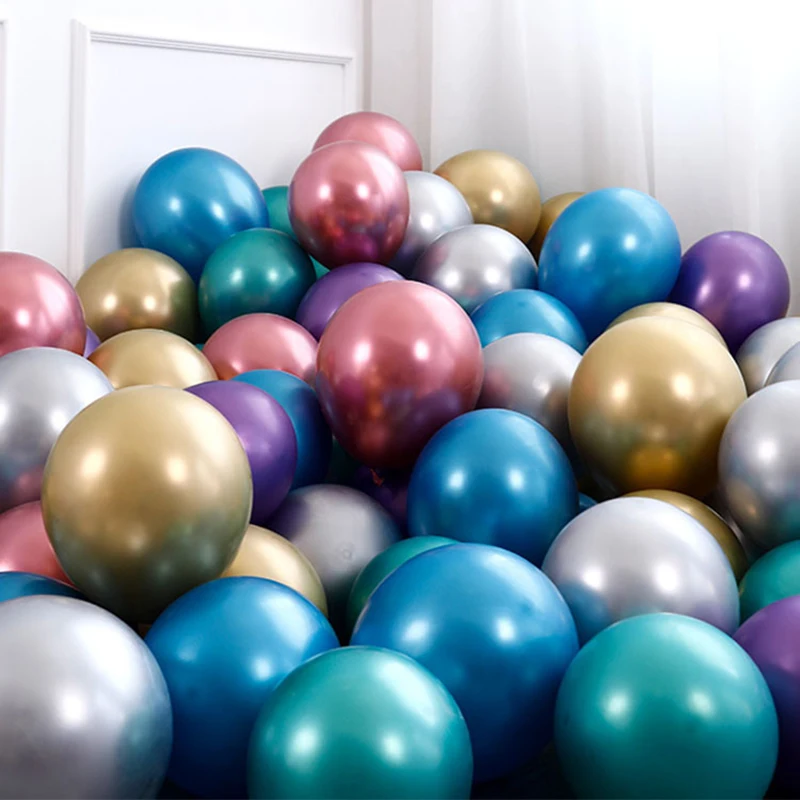 

50pcs 2.8g Metal Thick Balloon Round Latex Balloon Party Christmas Birthday Wedding Decoration Holiday Balloon Kids Baby Shower