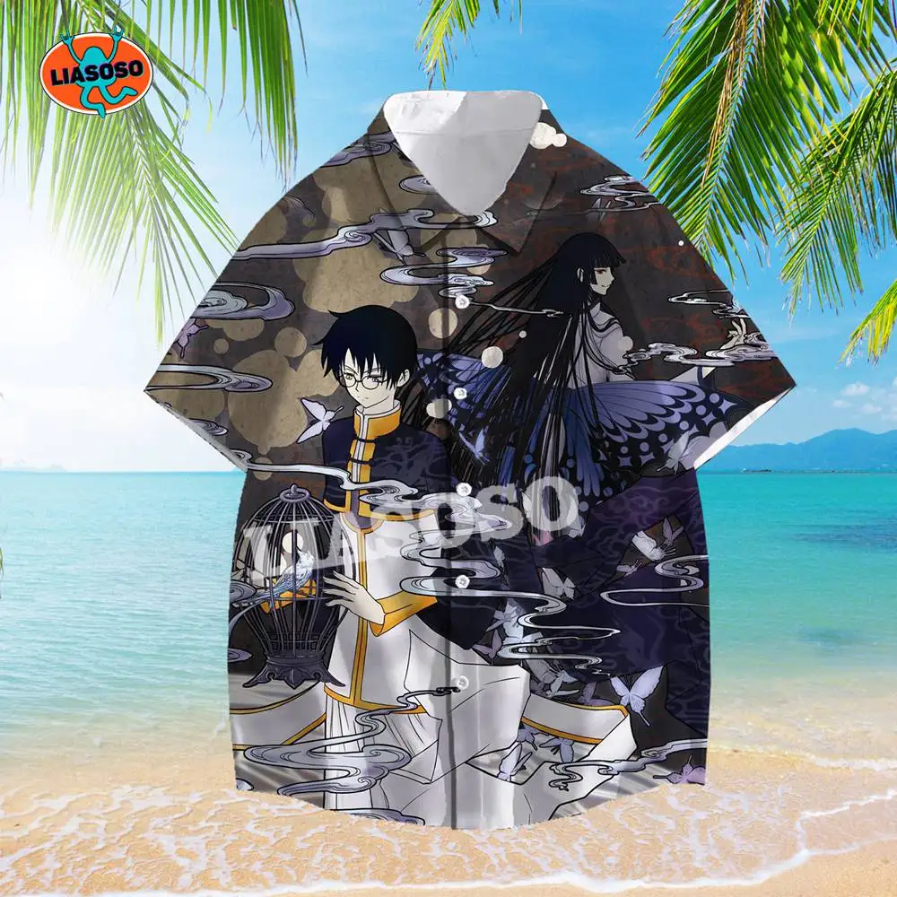 

Summer Casual Mens Short Sleeve Shirt Anime Print 3D Hawaiian Shirts Fashion Streetwear Quick Dry Beach Clothing Drop Shipping