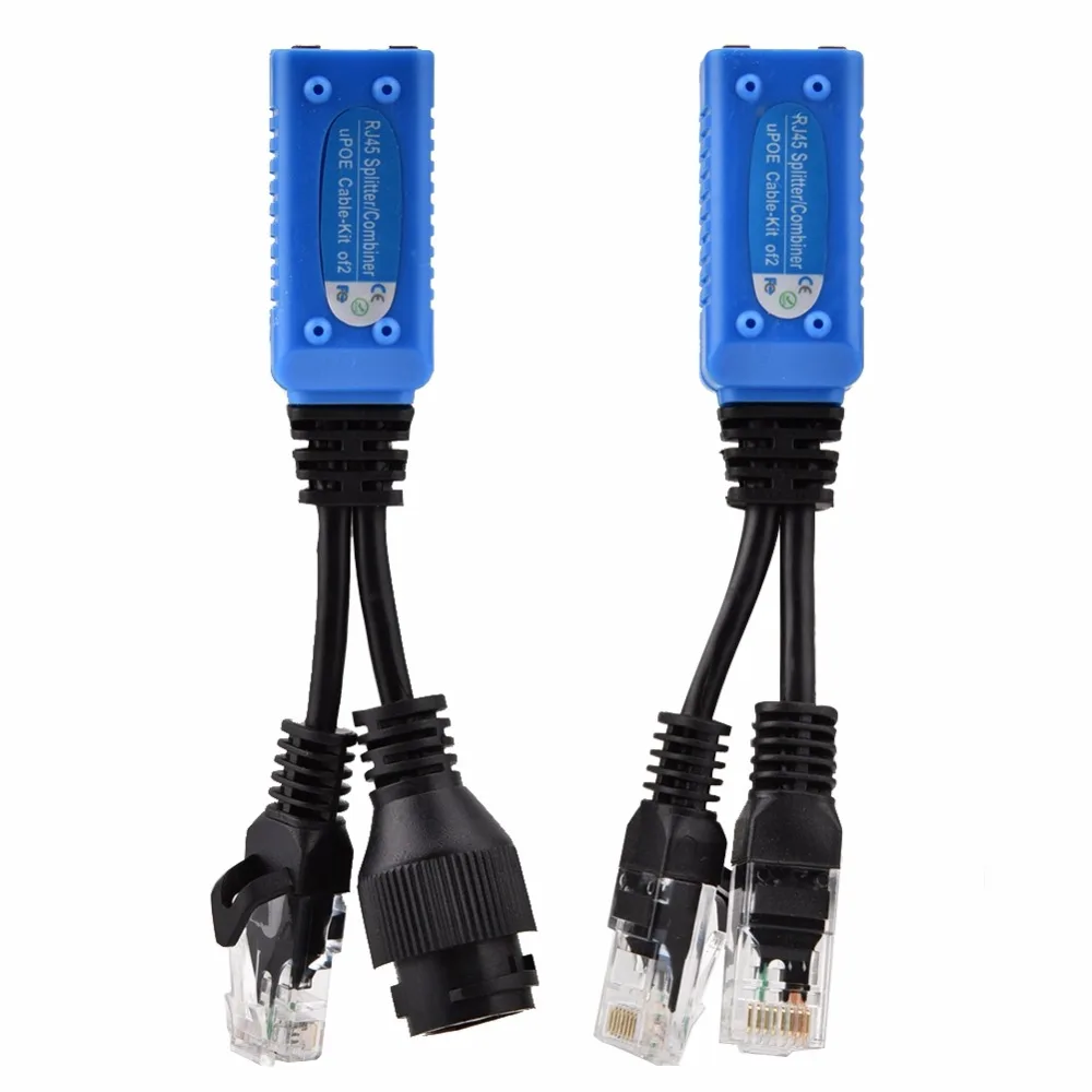 1 Pair POE Network Splitter Separator Receiver for RJ45 Network Cable PoE Splitter Injector