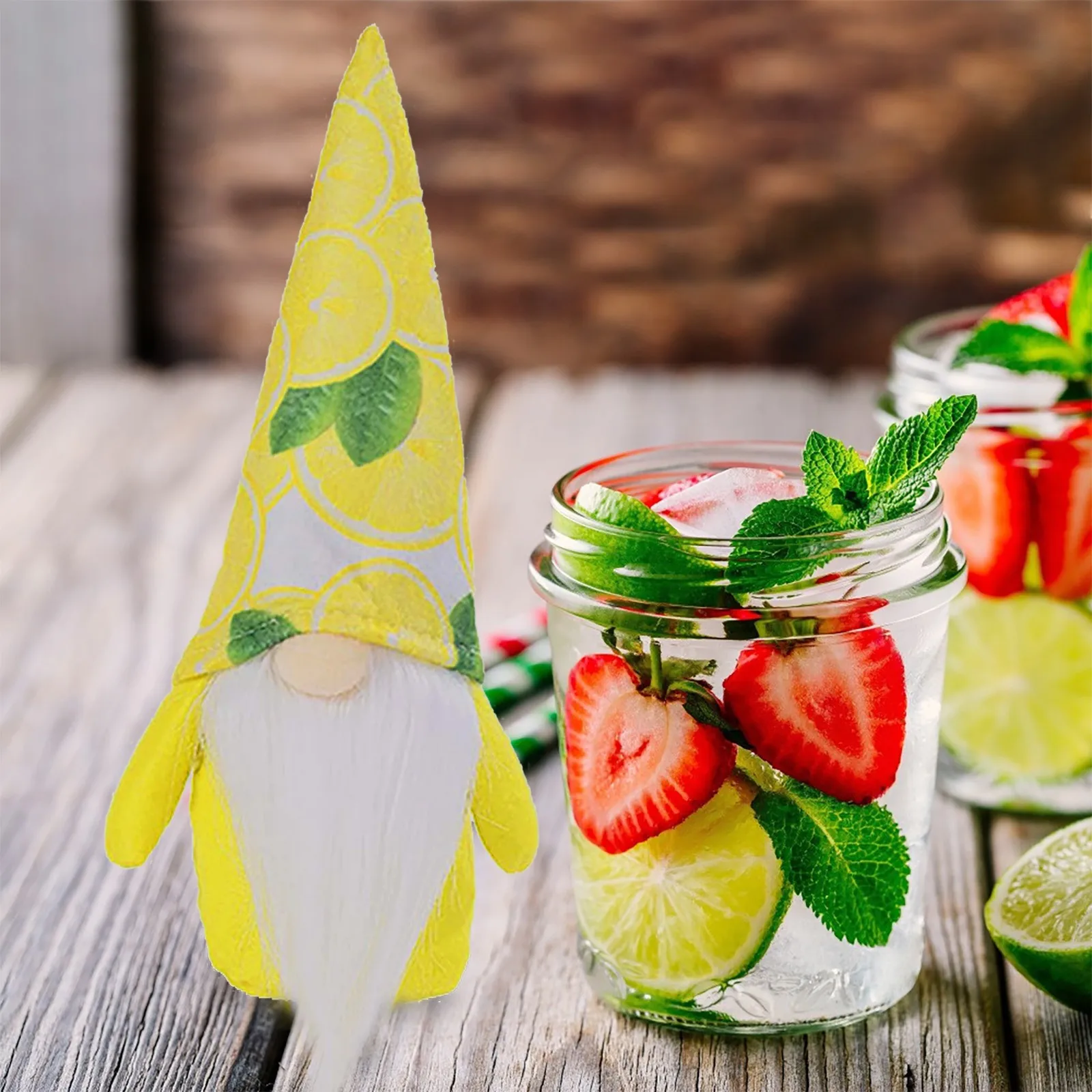 Летний лимонный гном скандинавский домашний дом ферма кухонный декор кукла без