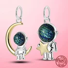 Подвеска-Шарм в виде астронавта, серебристого цвета, для браслета Pandora