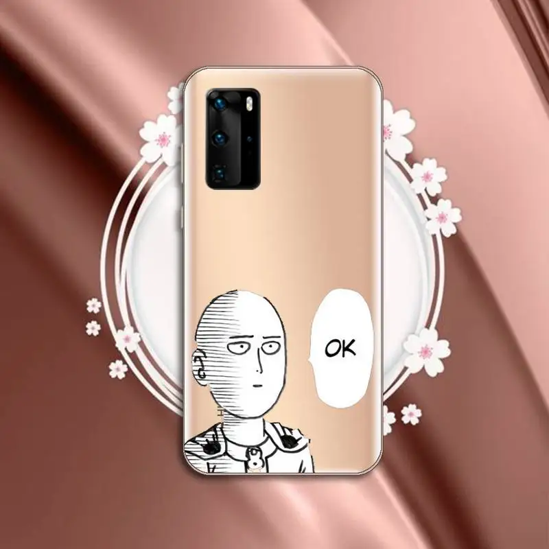 

Anime One Punch Man cool Phone Case Transparent for huawei P 40 30 20 lite pro smart 2019 honor 8X 10i 10 funda