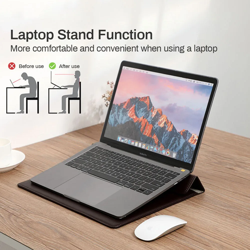 business laptop case for macbook air pro 13 3 13 14 inch stand cover leather laptop sleeve for ipad xiaomi lenovo hp tablet case free global shipping