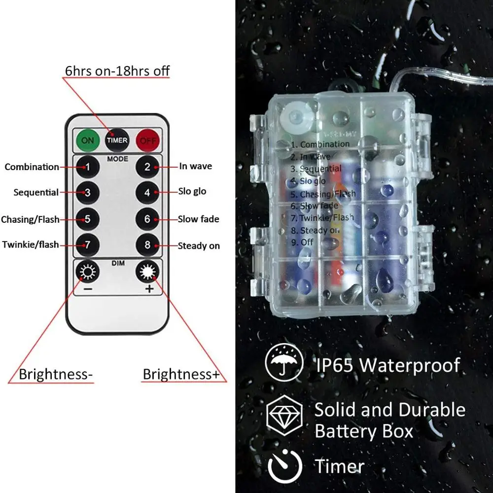 Светодиодный светильник LEADLY для улицы гирлянда со звездами 20/60/80 светодиодный