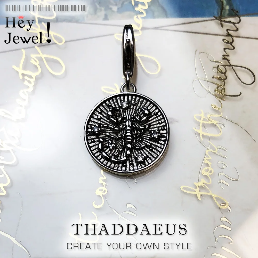 

Zodiac Sign Scorpio Pendants Charm Fit Bracelet 2019 Summer Fashion Beliefs Solid Silver Pendant Jewelry Bijoux for Women Men