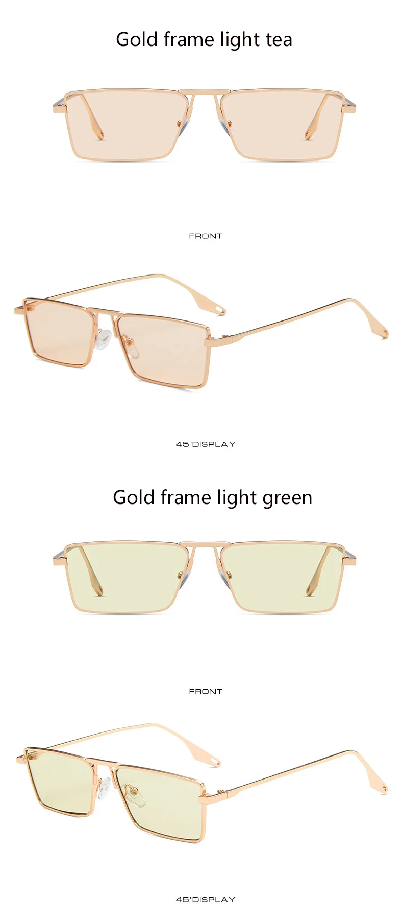 Sunglasses 2022 Fashion Small Box Metal Frame Rectangle Glasses The New Vintage Men and Women Luxury Designer Driving Eyeglasses round sunglasses