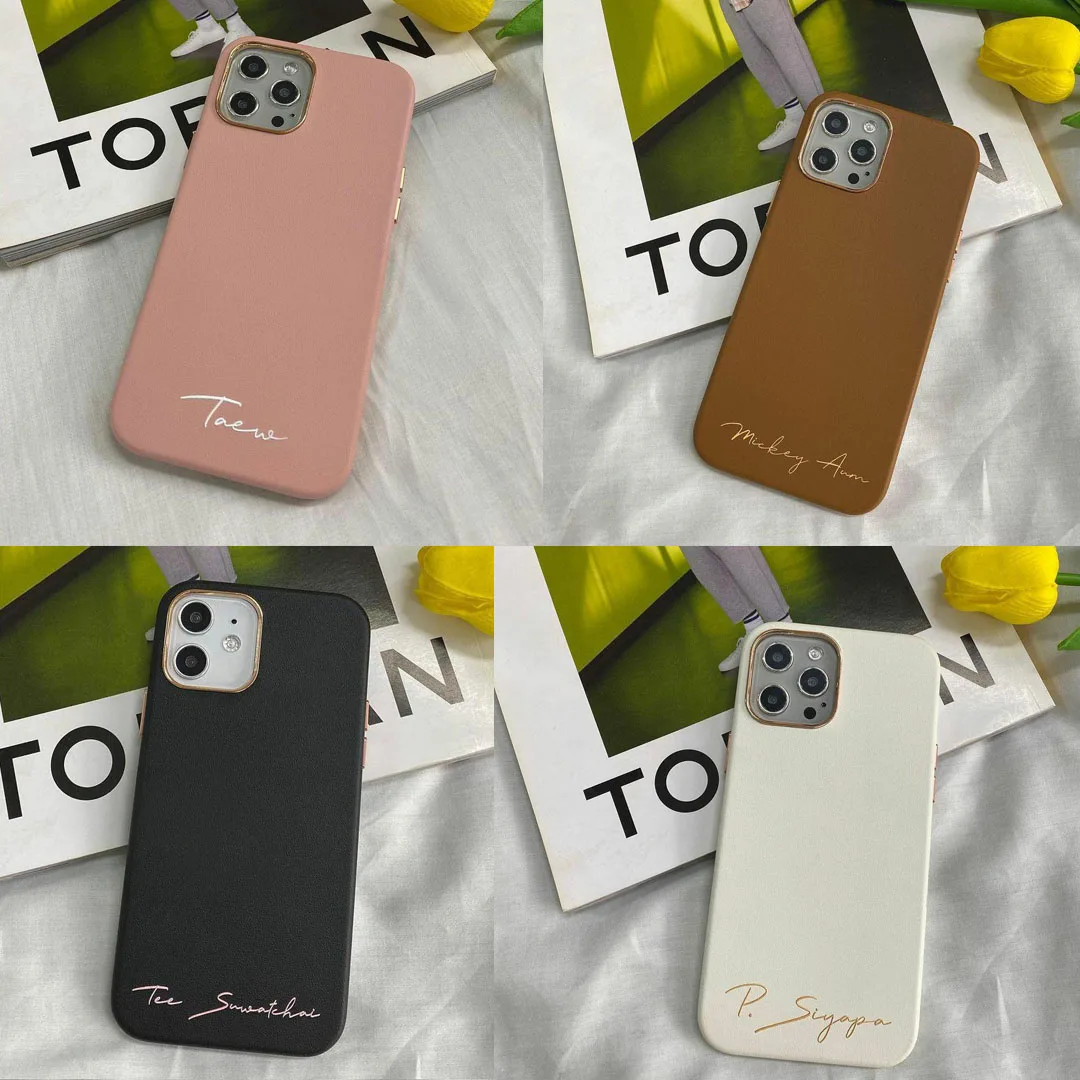 Custom Name Logo Image Luxury PU Leather Hard case for iphone 13 pro 12 11 Pro Max XS XR Xsmax 7/8 Plus SE2020 Case Personal DIY | Мобильные