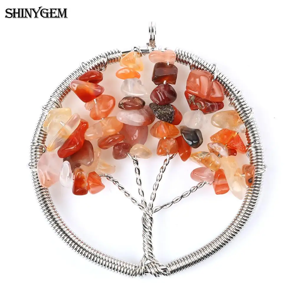 Кулоны из нержавеющей стали ShinyGem подвески натурального камня дерево жизни для