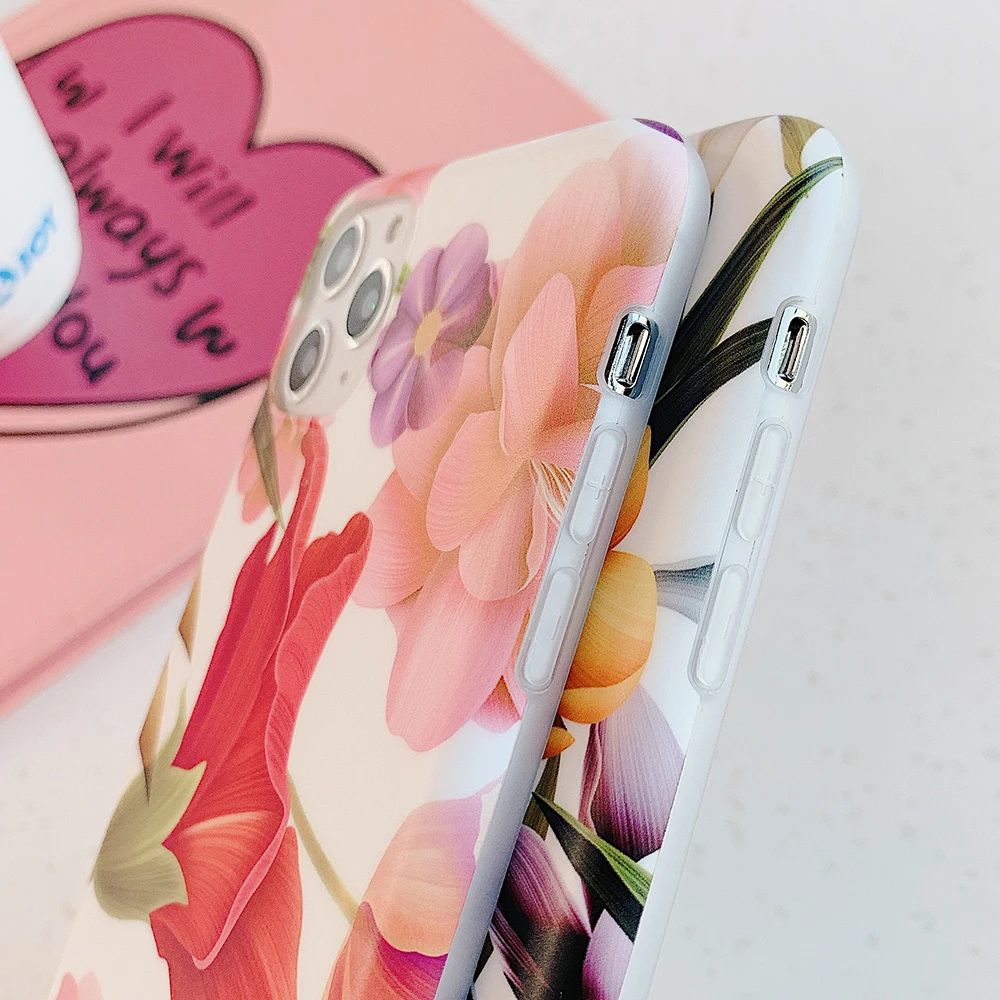 Винтажный чехол для телефона iPhone 11 Pro Max XR X XS 7 8 6S Plus с акварельными цветами и