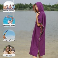 beach quick drying changing robe bath towel outdoor adult hooded beach towel poncho women bathrobe towels swimsuit cloak pin