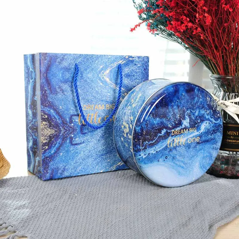 Большая жестяная коробка для печенья конфет домашняя десертов молока пустая