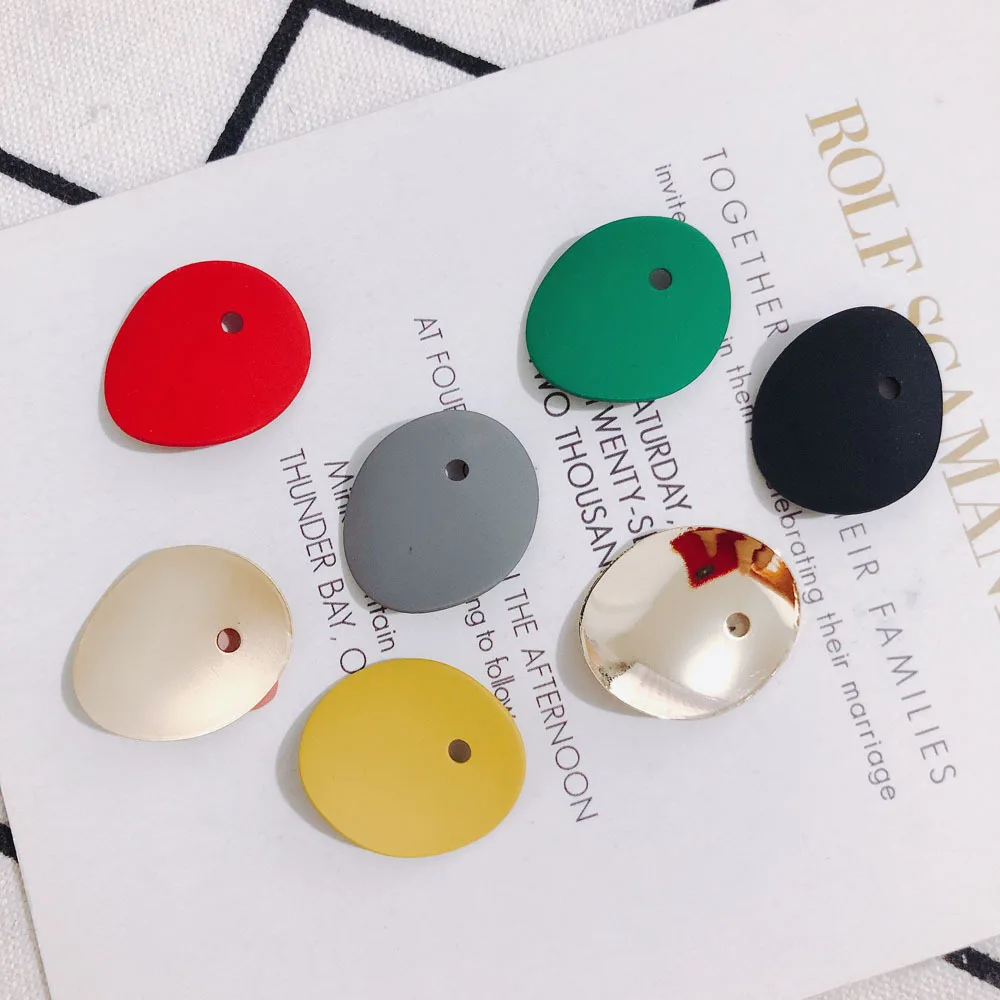 

10pcs New 22mm*19*2mm Spray Paint Alloy Oval Concave type Charms Pendant DIY Handmade Earrings Findings Accessories