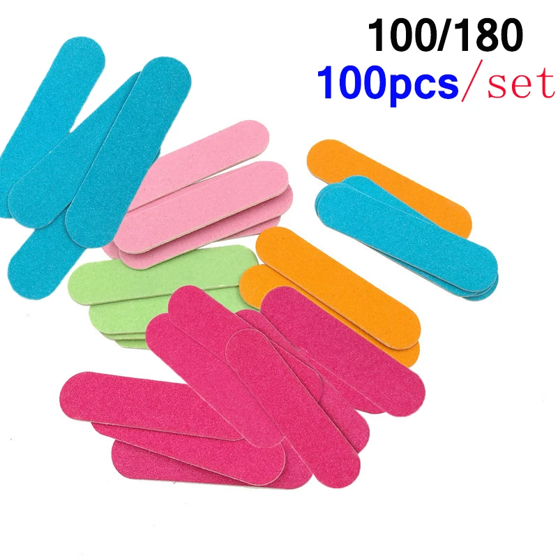 Деревянные пилочки для ногтей 100 шт./лот маникюра 100/180 мощная Толстая наждачная