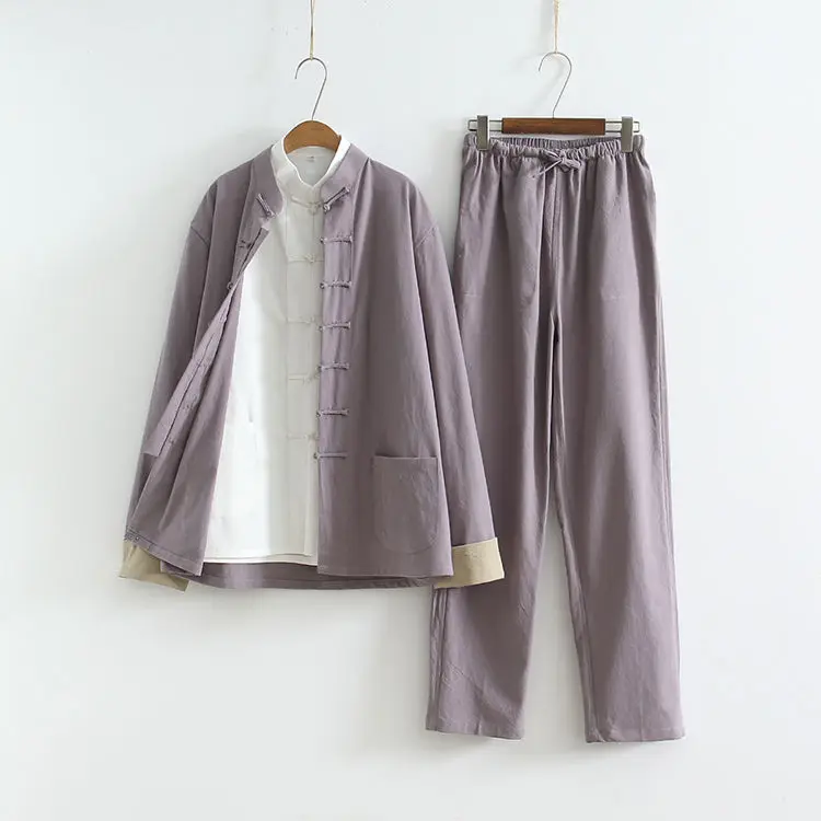 Комплект из 2 предметов в традиционном китайском стиле Тан костюм мужской кунг-фу