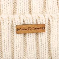wooden labels personalized tags knit labels custom name business name customise your text wd1451
