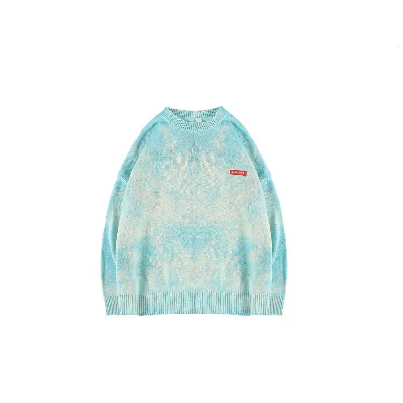 green sweater Темный значок с круглым вырезом Галстук окрашенный свитер для мужчин пуловер с вырезом лодочкой мужской свитер уличная одежда - Цвет: green sweater