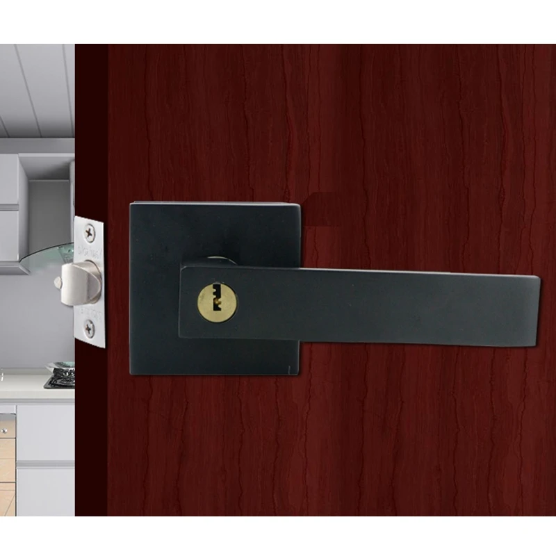 Door Handle Lock Square Channel Privacy Mask Interior Bedroom Room Bathroom Three-Bar Spherical Promotion | Строительство и