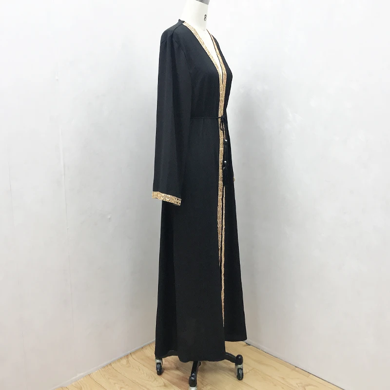 F864New мусульманское платье Абая для женщин baju мусульманский wanita марокканский