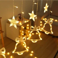 christmas ornaments light led star ac110v 220v light star moon curtain string new year new years decorations for home us euplug