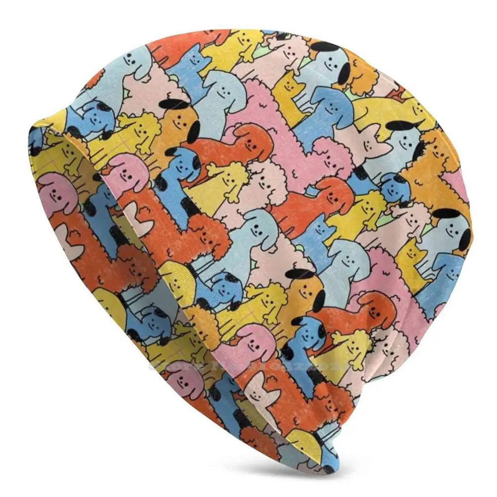 

Pup Rally-The Peach Fuzz Warm Stretch Windproof Cap Headgear Dog Dogs Doggies Doodle Pattern Fun Funky Repeating Pattern Pets
